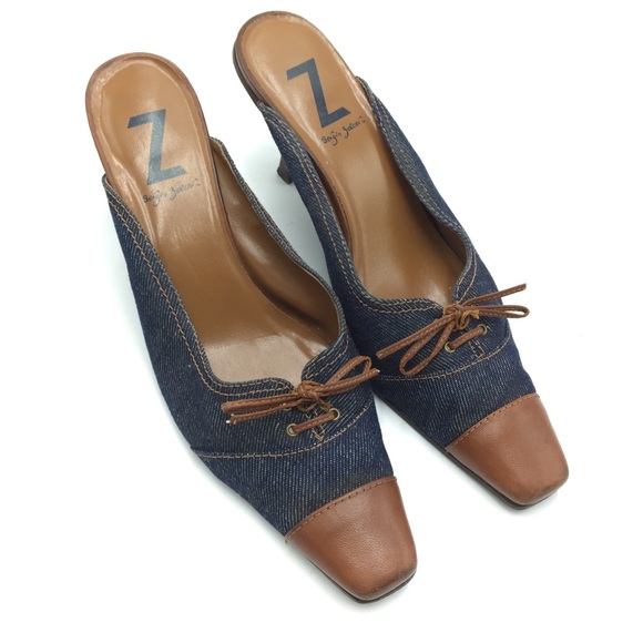 Sergio Zelcer Shoes - Sergio Zelcer Denim And Leather Mules “gorgeous “
